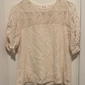 Anthropologie Cream Lace Blouse
